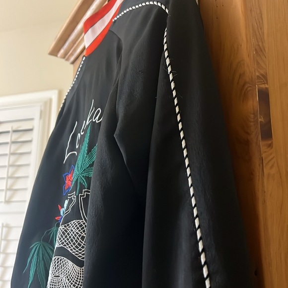 Sandro Paris Black Embroidered ‘Love Karma’ Bomber Jacket not - Picture 14 of 15